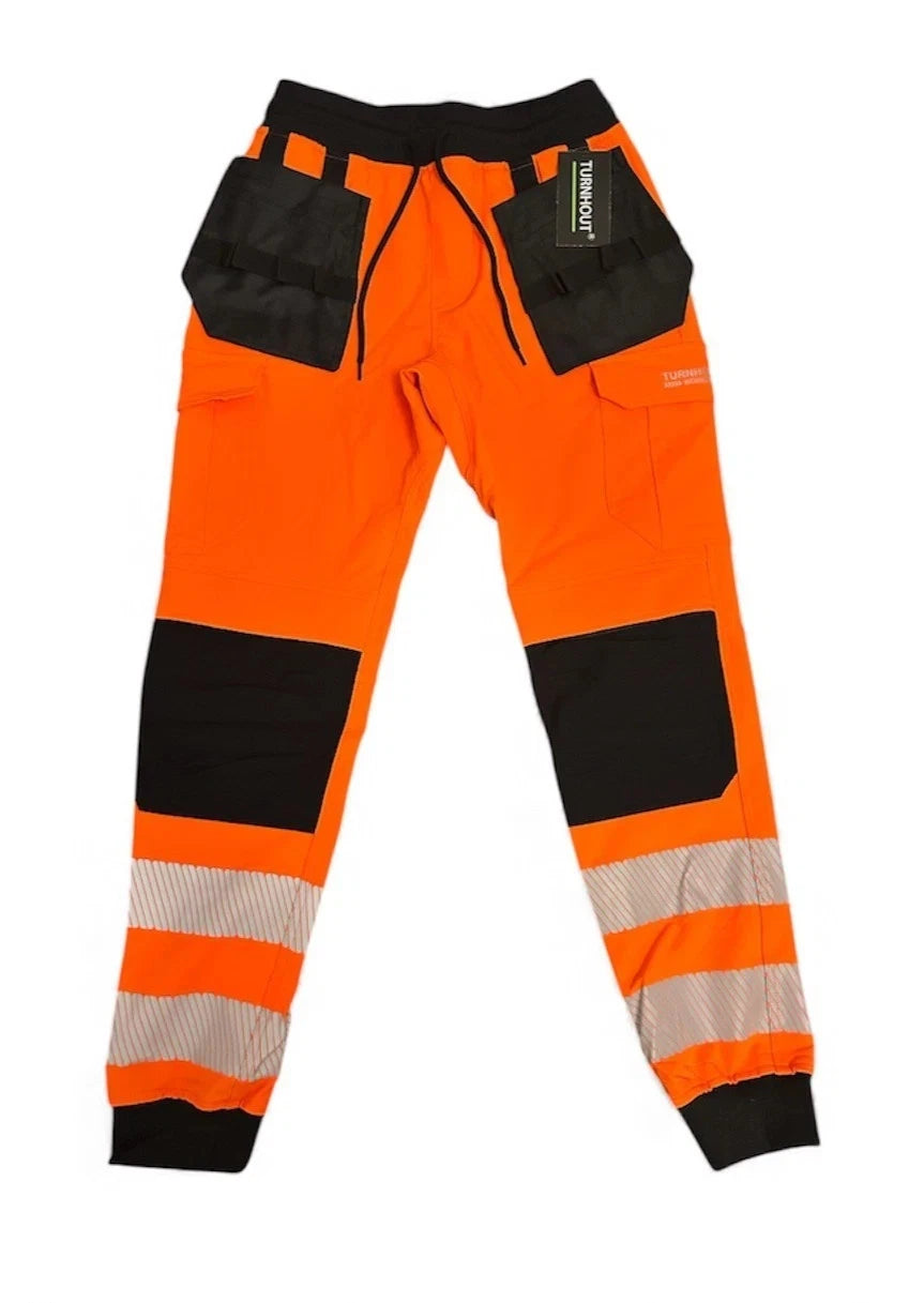 Hi Viz Combat Joggers High Visibility | Jogging Bottoms Safety Cargo Trousers Reflective