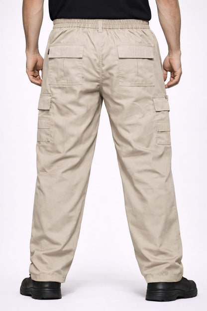 Men's Cargo Work Trousers Elastic Waist | MIAN Multi Pocket Work Pants