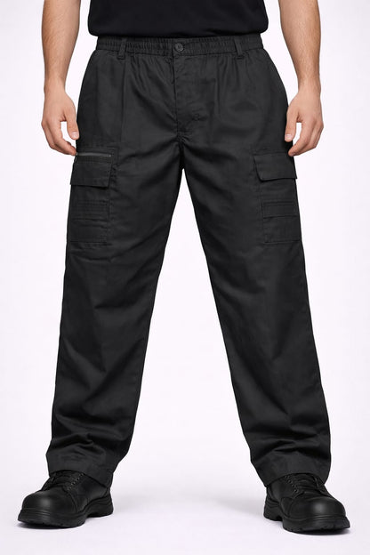 Men's Cargo Work Trousers Elastic Waist | MIAN Multi Pocket Work Pants