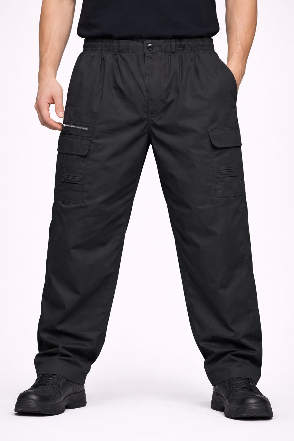 Men's Cargo Work Trousers Elastic Waist | MIAN Multi Pocket Work Pants