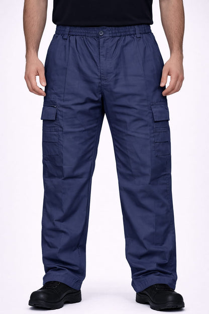 Men's Cargo Work Trousers Elastic Waist | MIAN Multi Pocket Work Pants