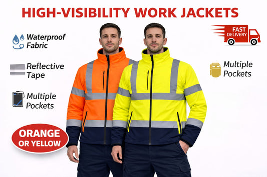 Men's Hi Vis Waterproof Work Jacket | Reflective High Visibility Safety Coat