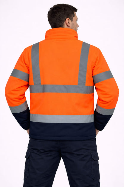 Men's Hi Vis Waterproof Work Jacket | Reflective High Visibility Safety Coat