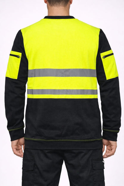 Men's Hi Vis Work Sweatshirt | Reflective Jumper with Pockets