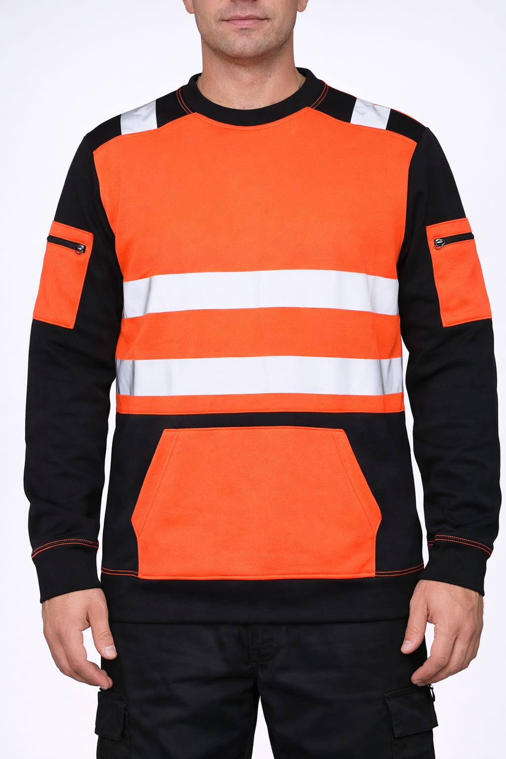 Men's Hi Vis Work Sweatshirt | Reflective Jumper with Pockets