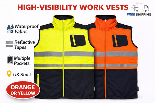 Men's Hi Vis Softshell Bodywarmer Gilet Full Zip | Reflective High Visibility Work Vest