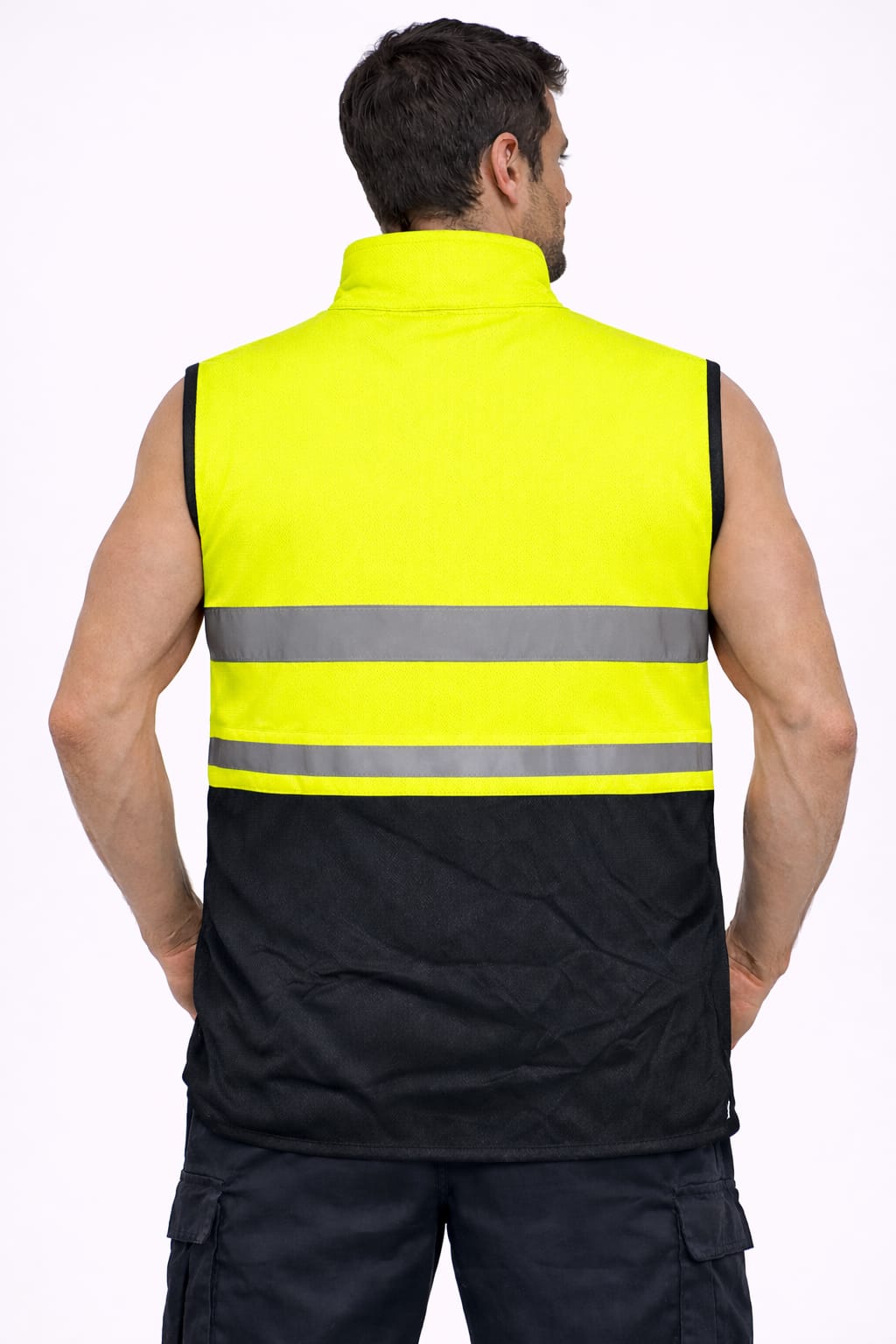 Men's Hi Vis Softshell Bodywarmer Gilet Full Zip | Reflective High Visibility Work Vest