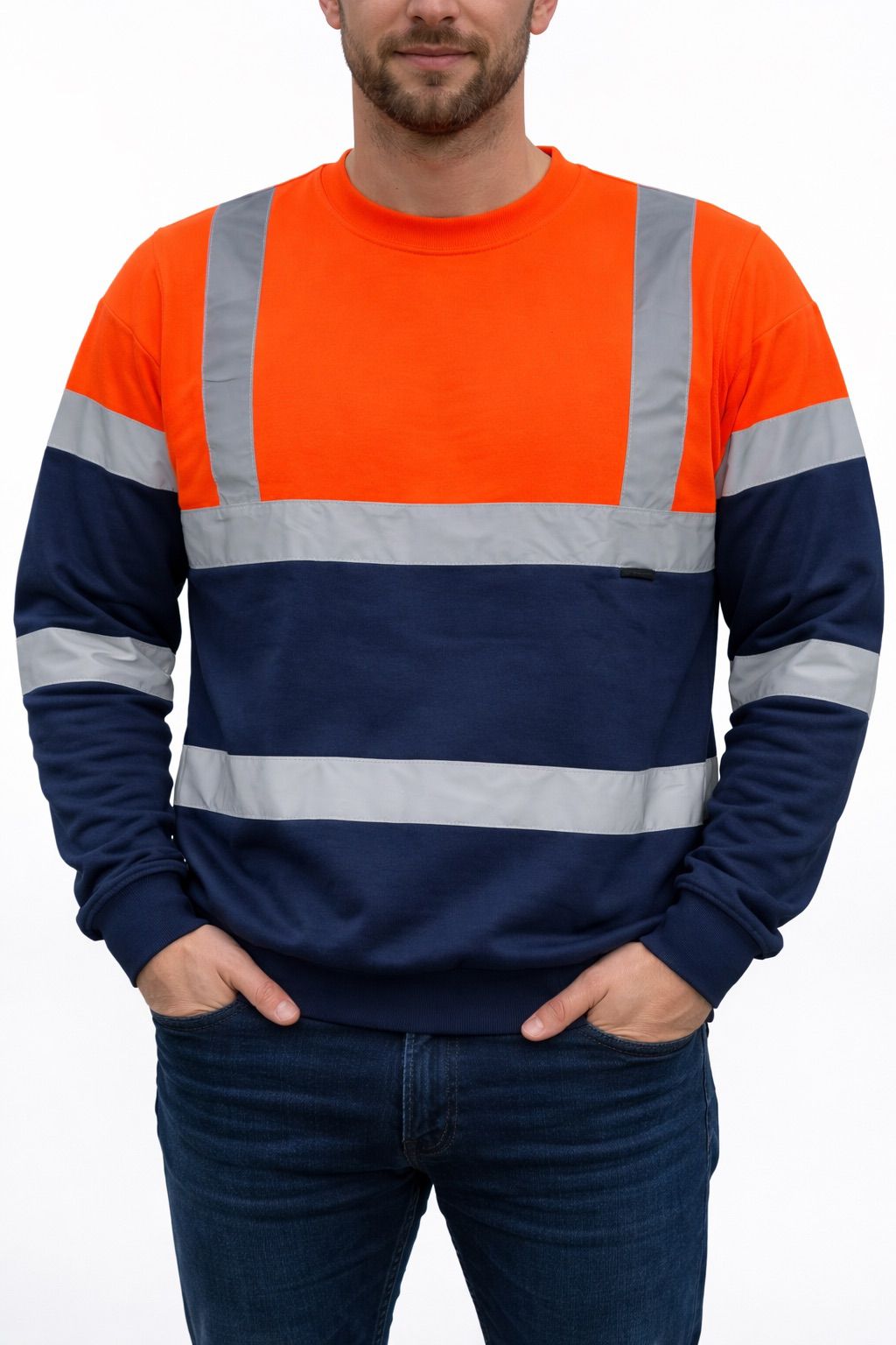 Hi Vis Fleece Sweatshirt - High Visibility Safety Workwear Jumper for Construction & Outdoor Jobs