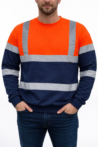 Hi Vis Fleece Sweatshirt - High Visibility Safety Workwear Jumper for Construction & Outdoor Jobs