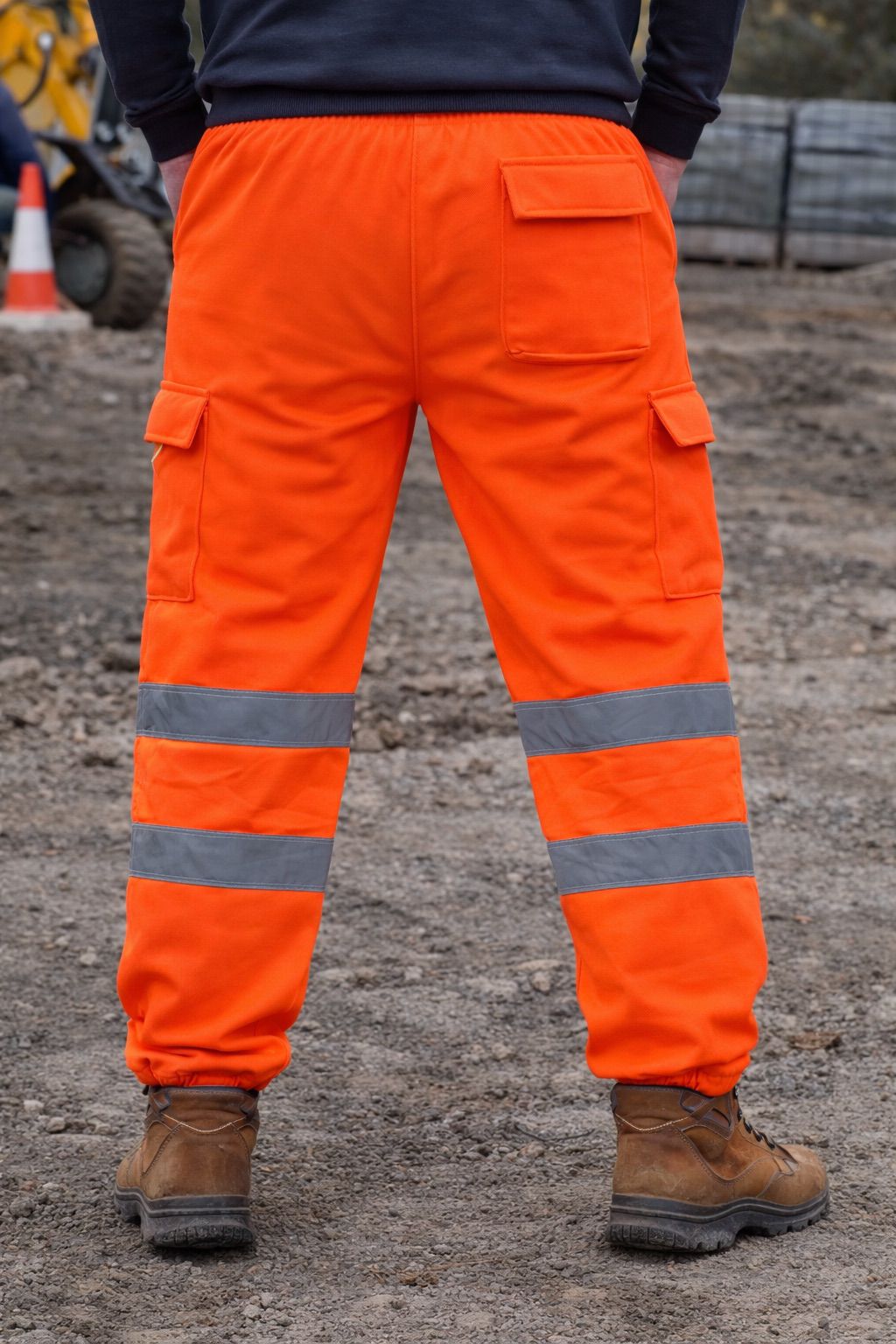 Hi Vis Fleece Joggers - High Visibility Reflective Work Trousers Safety Jogging Bottoms