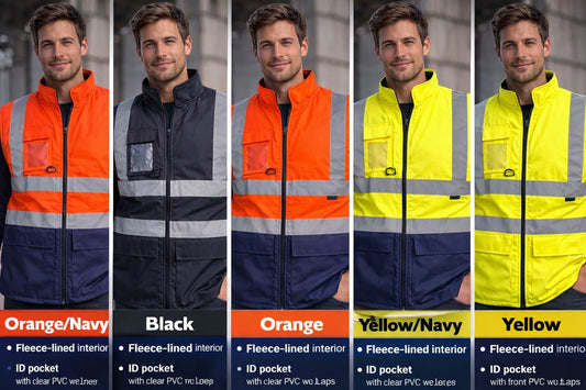 Hi Vis Body Warmer - Fleece Lined High Visibility Safety Gilet Reflective Workwear for Construction & Outdoor Jobs