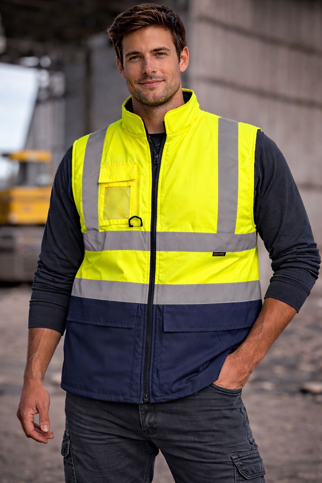 Hi Vis Body Warmer - Fleece Lined High Visibility Safety Gilet Reflective Workwear for Construction & Outdoor Jobs