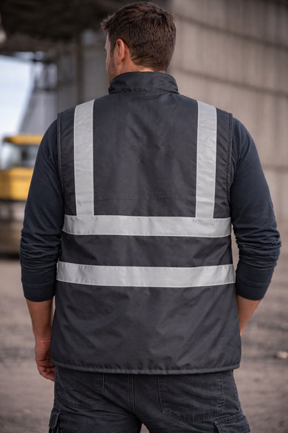 Hi Vis Body Warmer - Fleece Lined High Visibility Safety Gilet Reflective Workwear for Construction & Outdoor Jobs