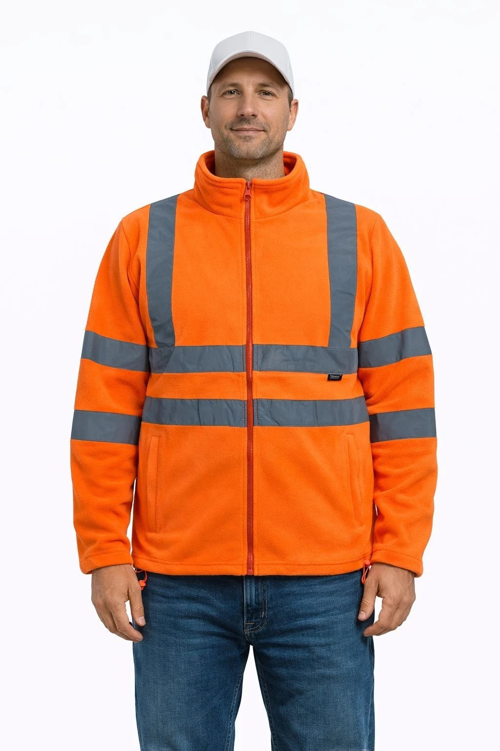 Men's Hi Vis Fleece Jacket | Reflective High Visibility Work Hoodie
