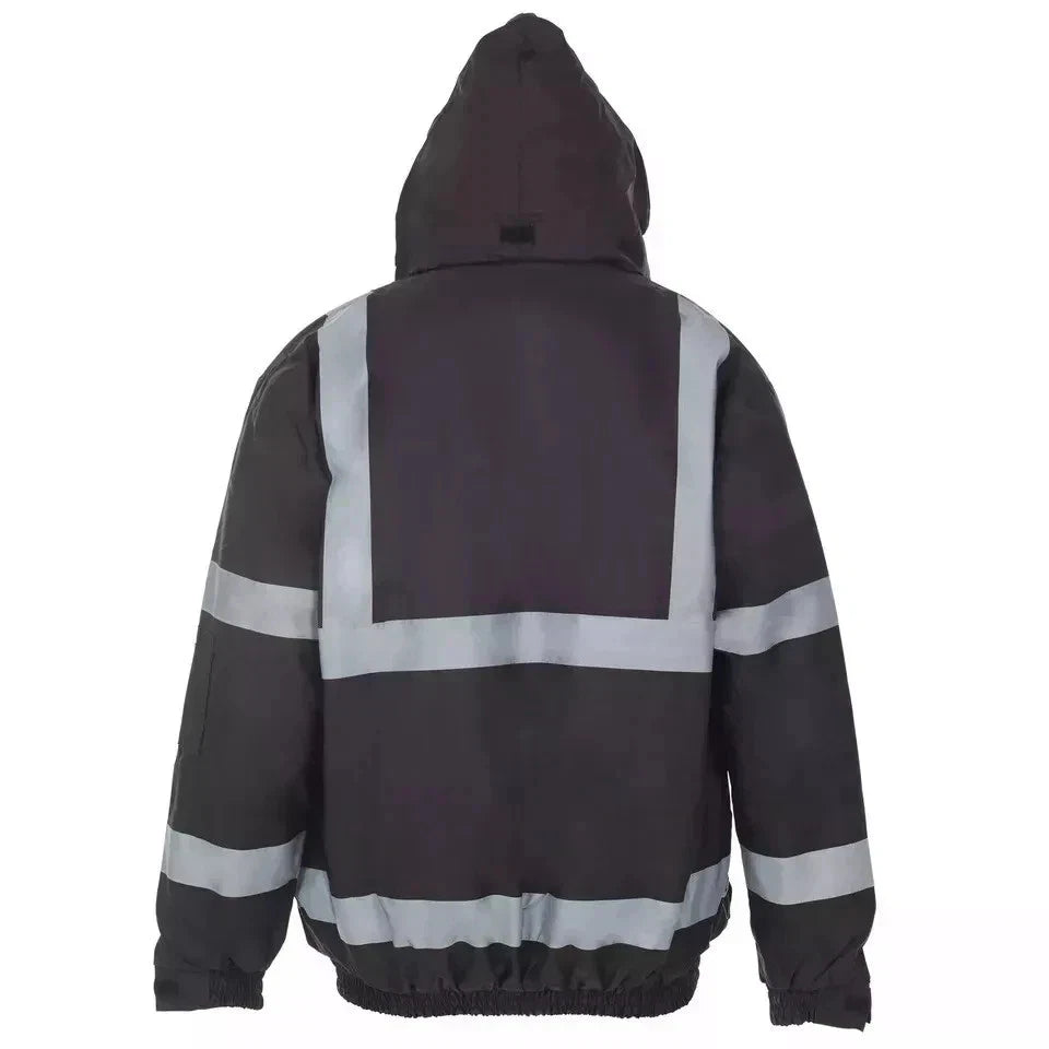 Hi Viz High Visibility Bomber Jacket Waterproof | Reflective Safety Workwear Security Coat