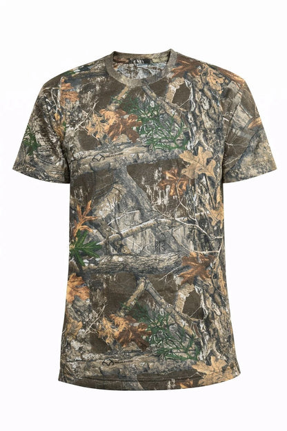 Men's Camouflage Printed Jungle Short Sleeve T-Shirt | Realtree Camo Print Casual Top