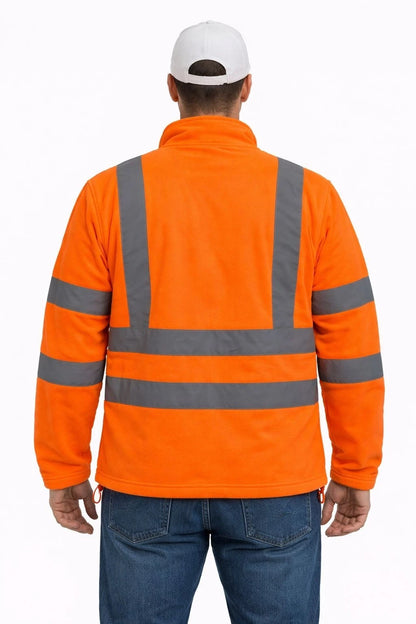 Men's Hi Vis Fleece Jacket | Reflective High Visibility Work Hoodie