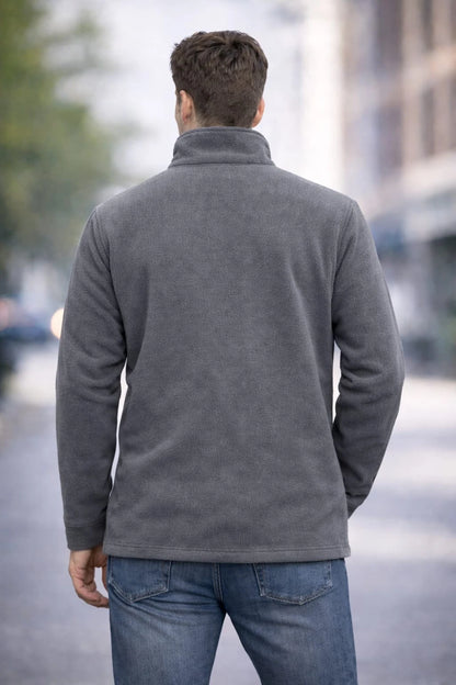 Men's Full Zip Fleece Jacket | Classic Warm Polar Fleece Coat Work Casual Multi Colors