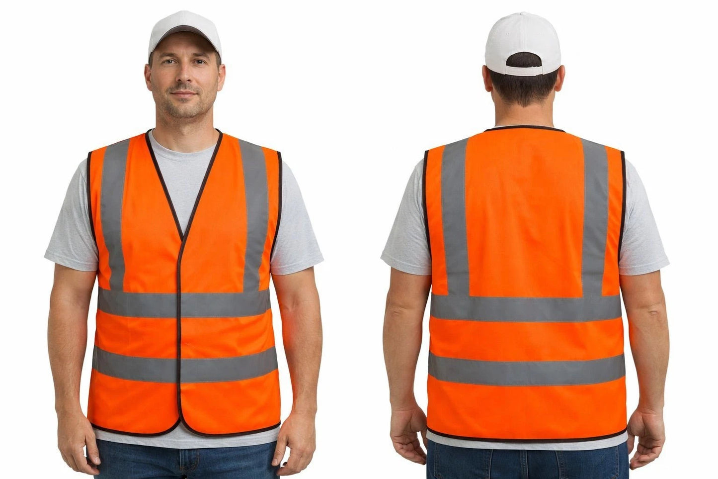 High Visibility Zip Vest Reflective Safety Waistcoat | Hi Vis Work Vest  Zip/Velcro
