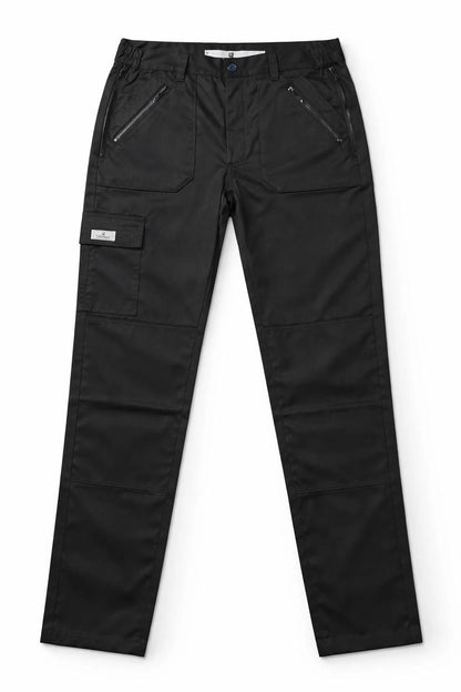 Men's Black Cargo Work Trousers Heavy Duty | Multi Pocket Utility Combat Pants Durable Fit