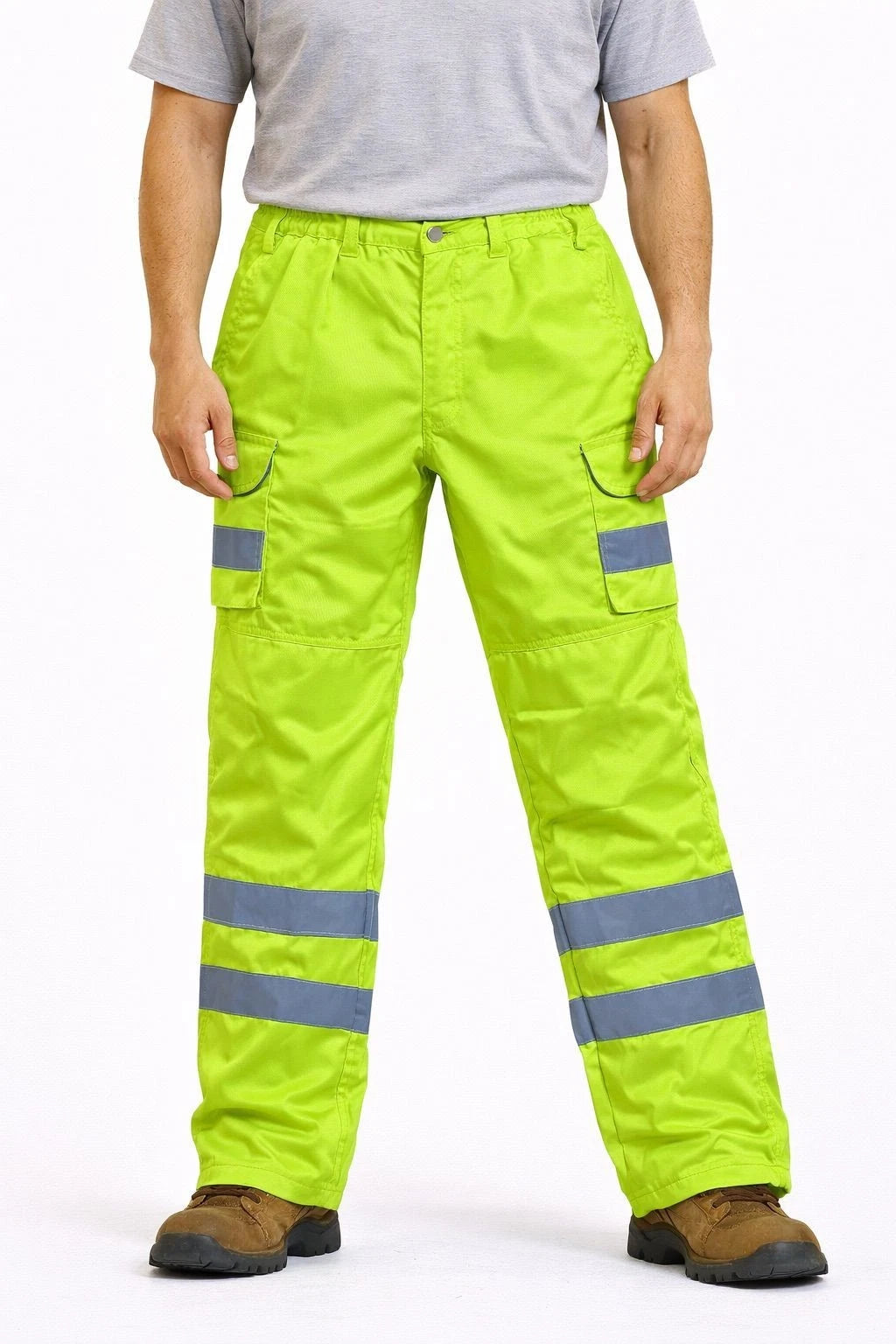 Men's Black Workwear Cargo Trousers Heavy Duty | Multi Pocket Utility Work Pants Builders Fit