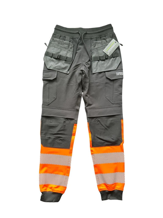 Hi Viz Combat Joggers High Visibility | Jogging Bottoms Safety Cargo Trousers Reflective