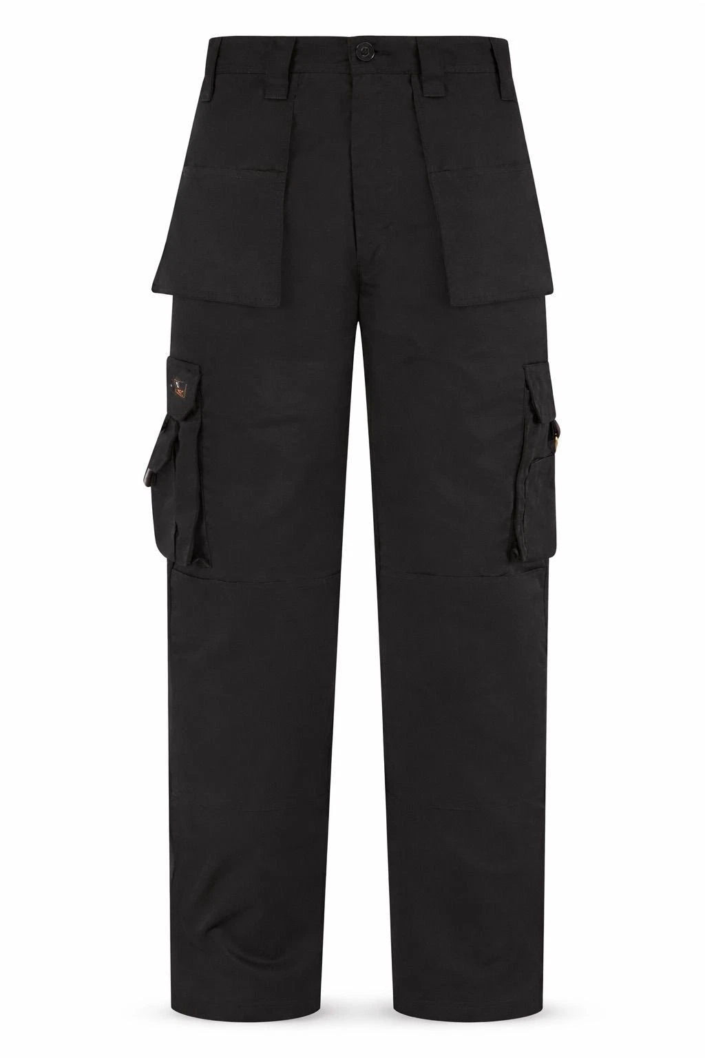 Men's Black Heavy Duty Cargo Work Trousers | Multi Pocket Utility Work Pants Durable Fit S-5XL