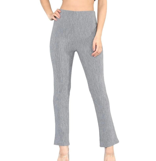 Women's High Waist Stretch Slim Fit Trousers | Pull On Office Work Smart Pants Multi Colors