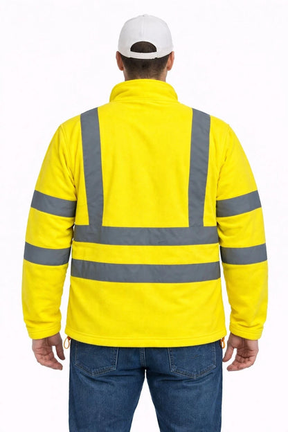 Men's Hi Vis Fleece Jacket | Reflective High Visibility Work Hoodie