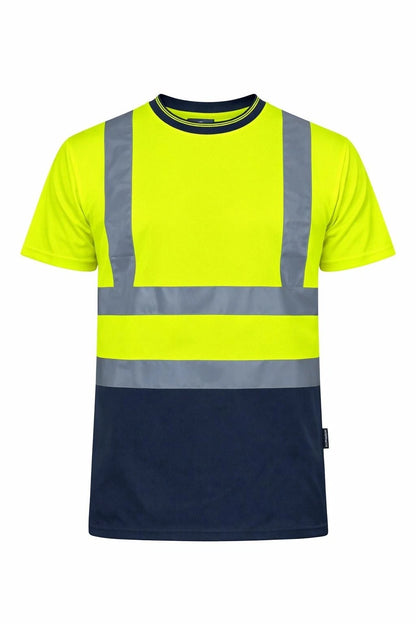 Men's Hi Vis Round Neck T-Shirt | Reflective High Visibility Safety Work Top