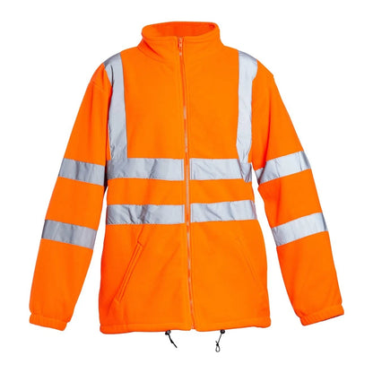 Men's Hi Vis Fleece Jacket | Reflective High Visibility Work Hoodie
