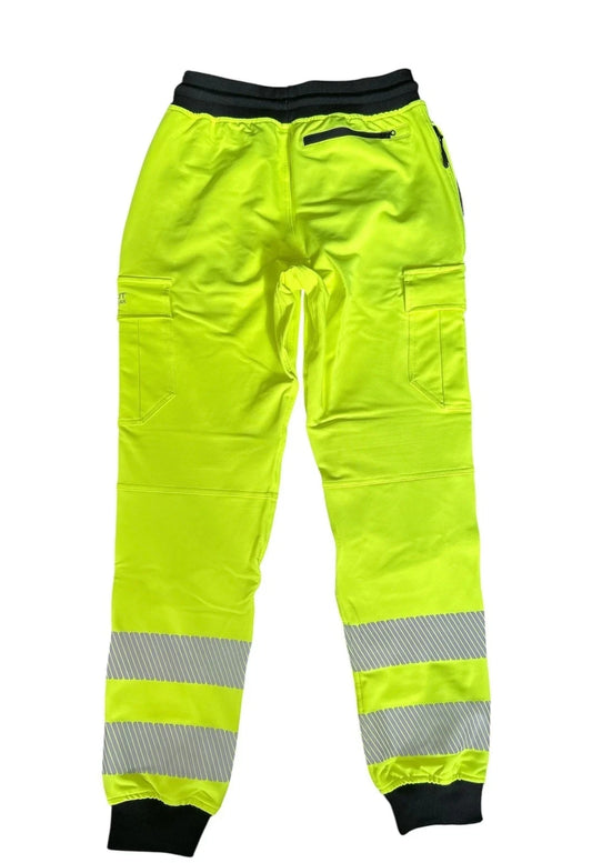 Hi Viz Combat Joggers High Visibility | Jogging Bottoms Safety Cargo Trousers Reflective