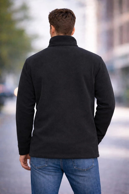 Men's Full Zip Fleece Jacket | Classic Warm Polar Fleece Coat Work Casual Multi Colors