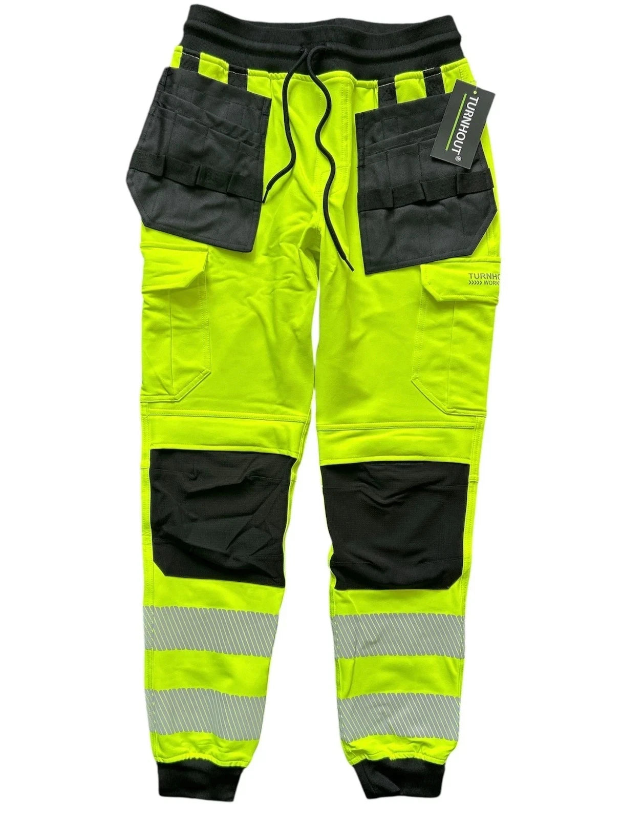 Hi Viz Combat Joggers High Visibility | Jogging Bottoms Safety Cargo Trousers Reflective