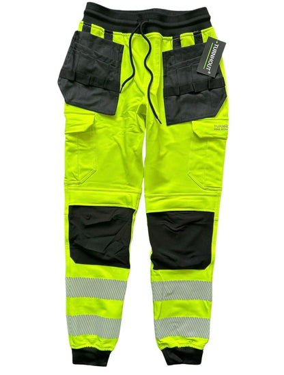 Hi Viz Combat Joggers High Visibility | Jogging Bottoms Safety Cargo Trousers Reflective