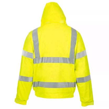Hi Viz High Visibility Bomber Jacket Waterproof | Reflective Safety Workwear Security Coat