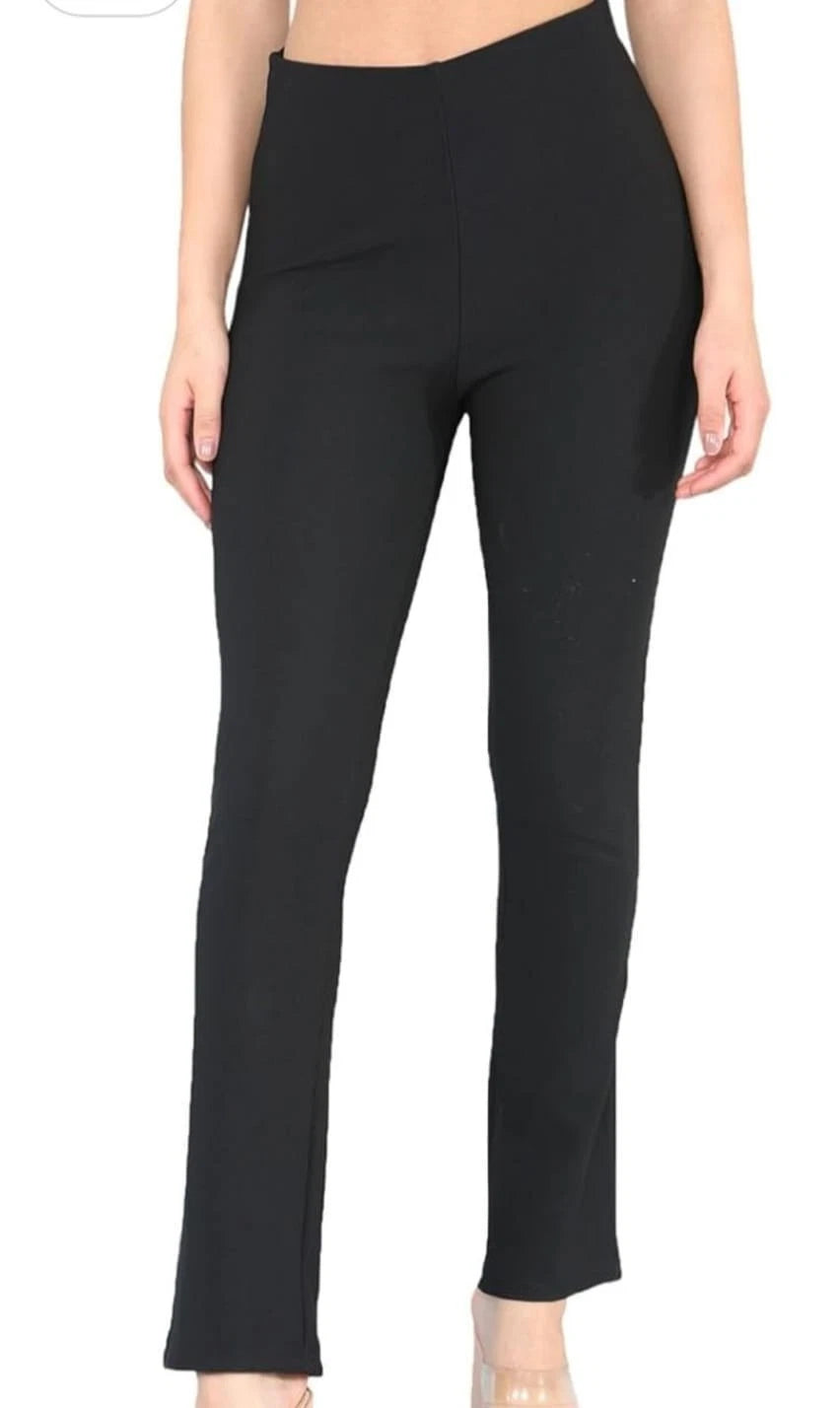Women's High Waist Stretch Slim Fit Trousers | Pull On Office Work Smart Pants Multi Colors