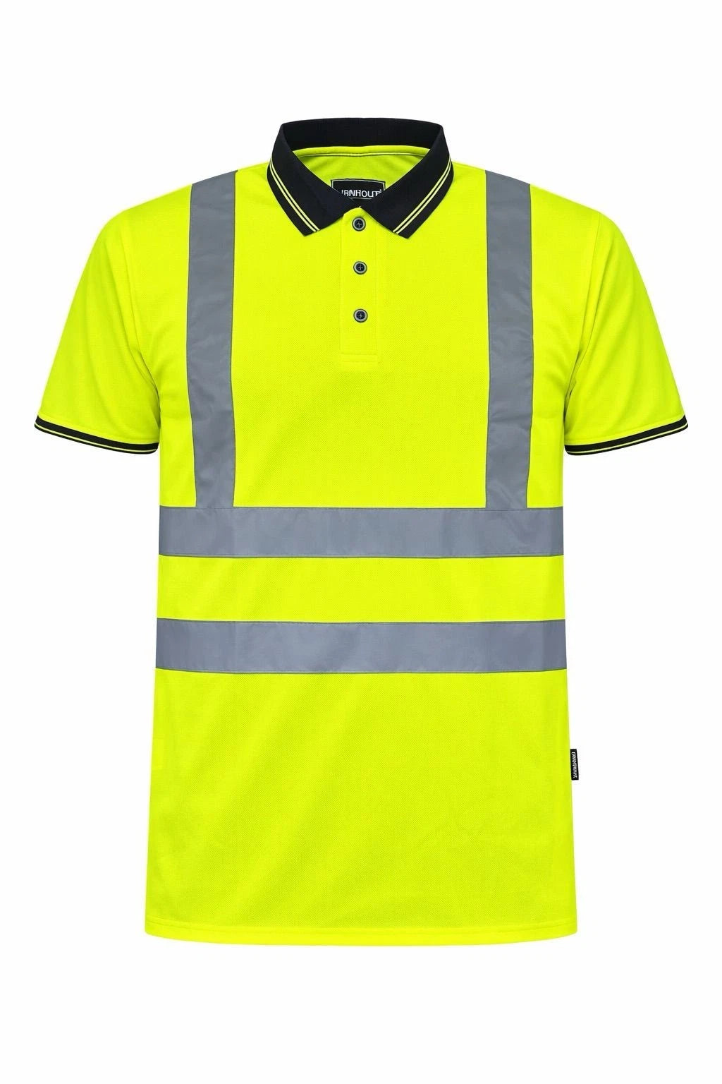Men's Hi Vis Polo Shirt Short Sleeve | Reflective Safety Work T-Shirt