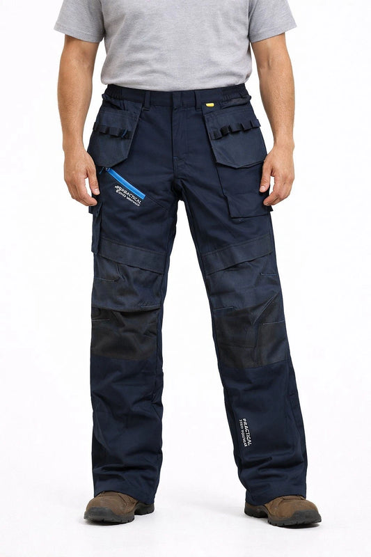 Men's Heavy Duty Work Trousers Multi Pocket Cargo Combat Pants | Durable Fit