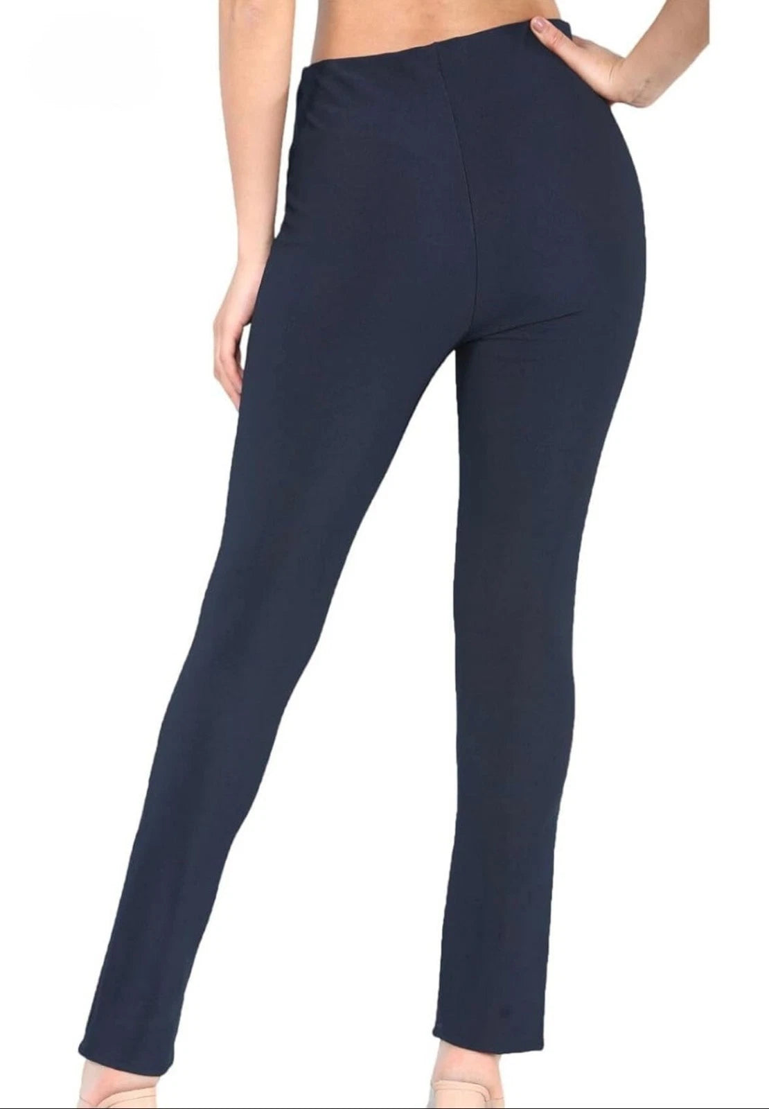 Women's High Waist Stretch Slim Fit Trousers | Pull On Office Work Smart Pants Multi Colors