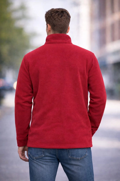 Men's Full Zip Fleece Jacket | Classic Warm Polar Fleece Coat Work Casual Multi Colors