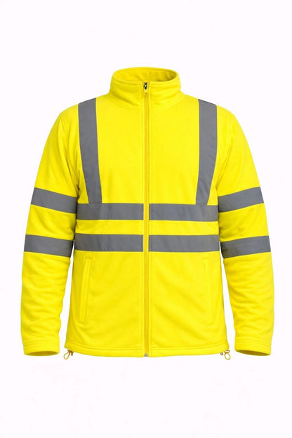 Men's Hi Vis Fleece Jacket | Reflective High Visibility Work Hoodie