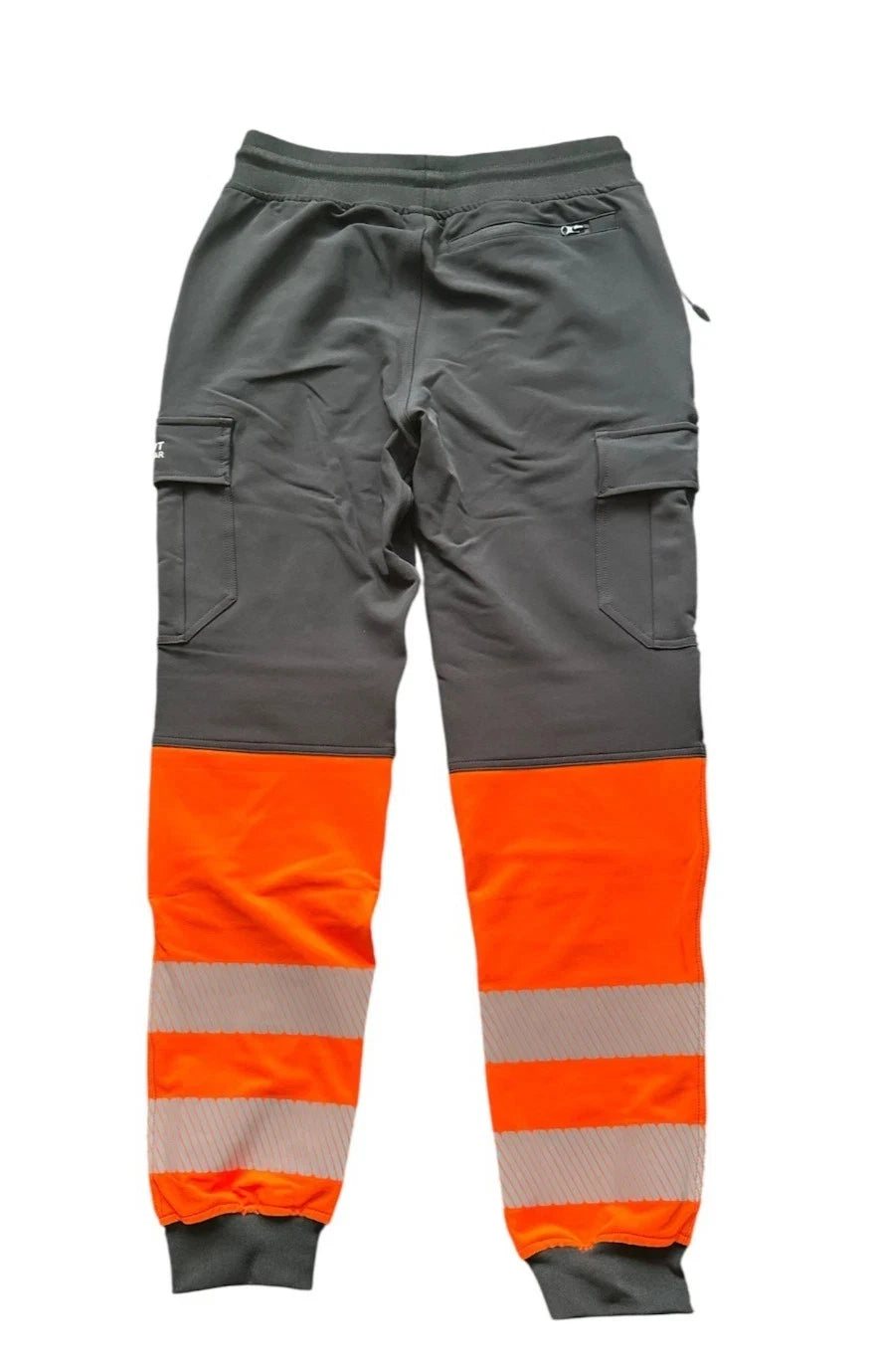 Hi Viz Combat Joggers High Visibility | Jogging Bottoms Safety Cargo Trousers Reflective