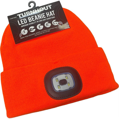 Hi Viz LED Light Up Beanie Hat | Rechargeable Illuminated Safety Beanie Multi Colors