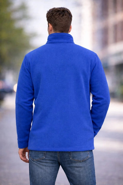 Men's Full Zip Fleece Jacket | Classic Warm Polar Fleece Coat Work Casual Multi Colors