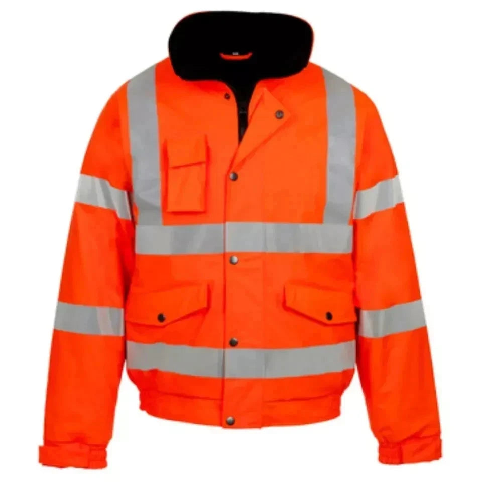 Hi Viz High Visibility Bomber Jacket Waterproof | Reflective Safety Workwear Security Coat