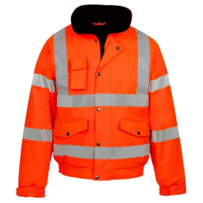 Hi Viz High Visibility Bomber Jacket Waterproof | Reflective Safety Workwear Security Coat