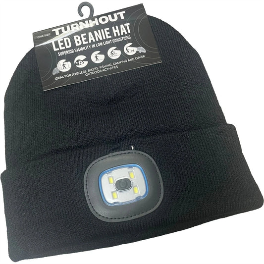 Hi Viz LED Light Up Beanie Hat | Rechargeable Illuminated Safety Beanie Multi Colors