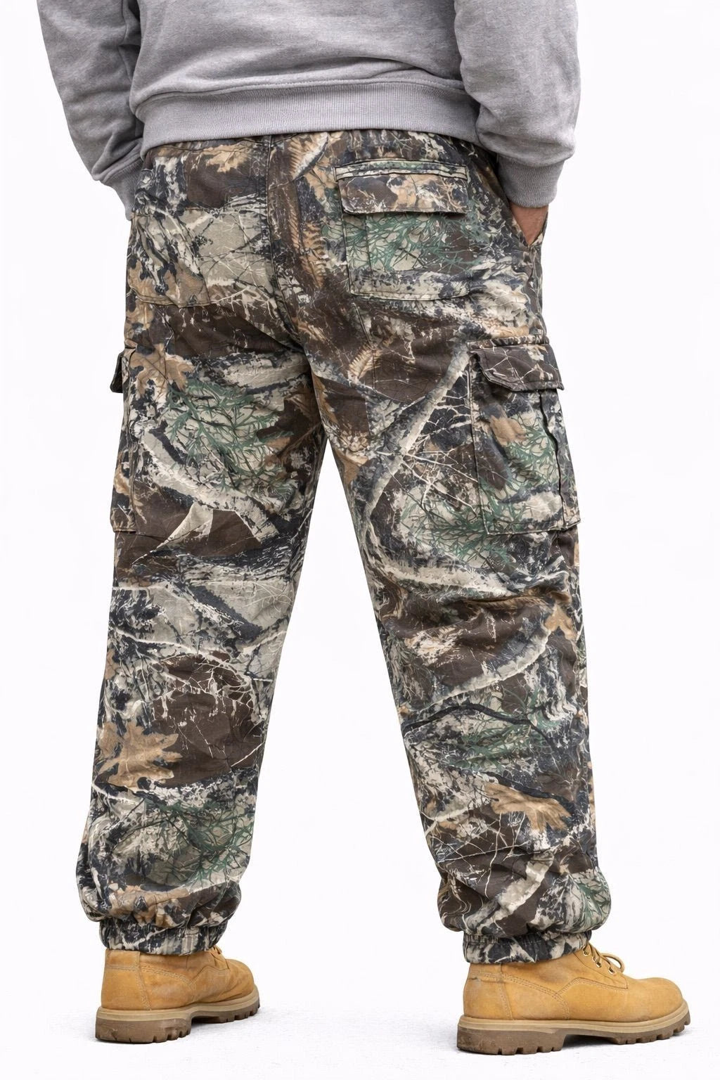 Men's Camouflage Printed Jungle Cargo Trousers | Realtree Camo Print Pants Drawstring