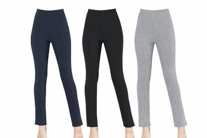 Women's High Waist Stretch Slim Fit Trousers | Pull On Office Work Smart Pants Multi Colors